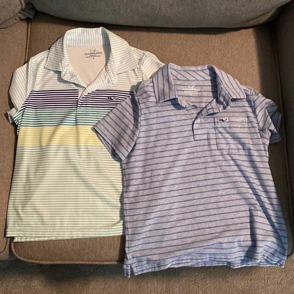 Three vineyard vines collared shirts and long sleeve shirt size 7